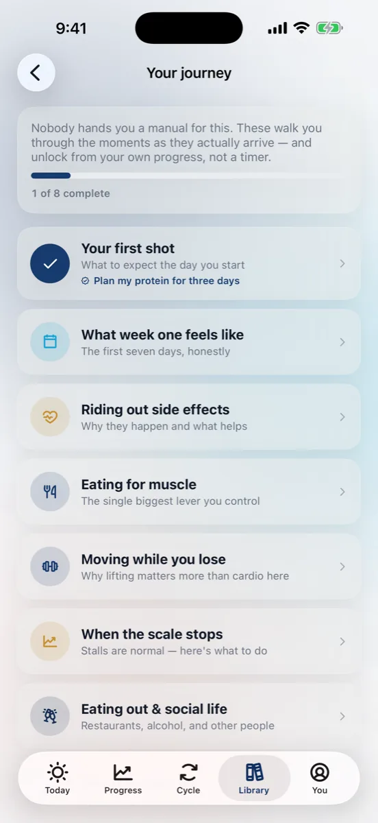 Steady guided journey modules